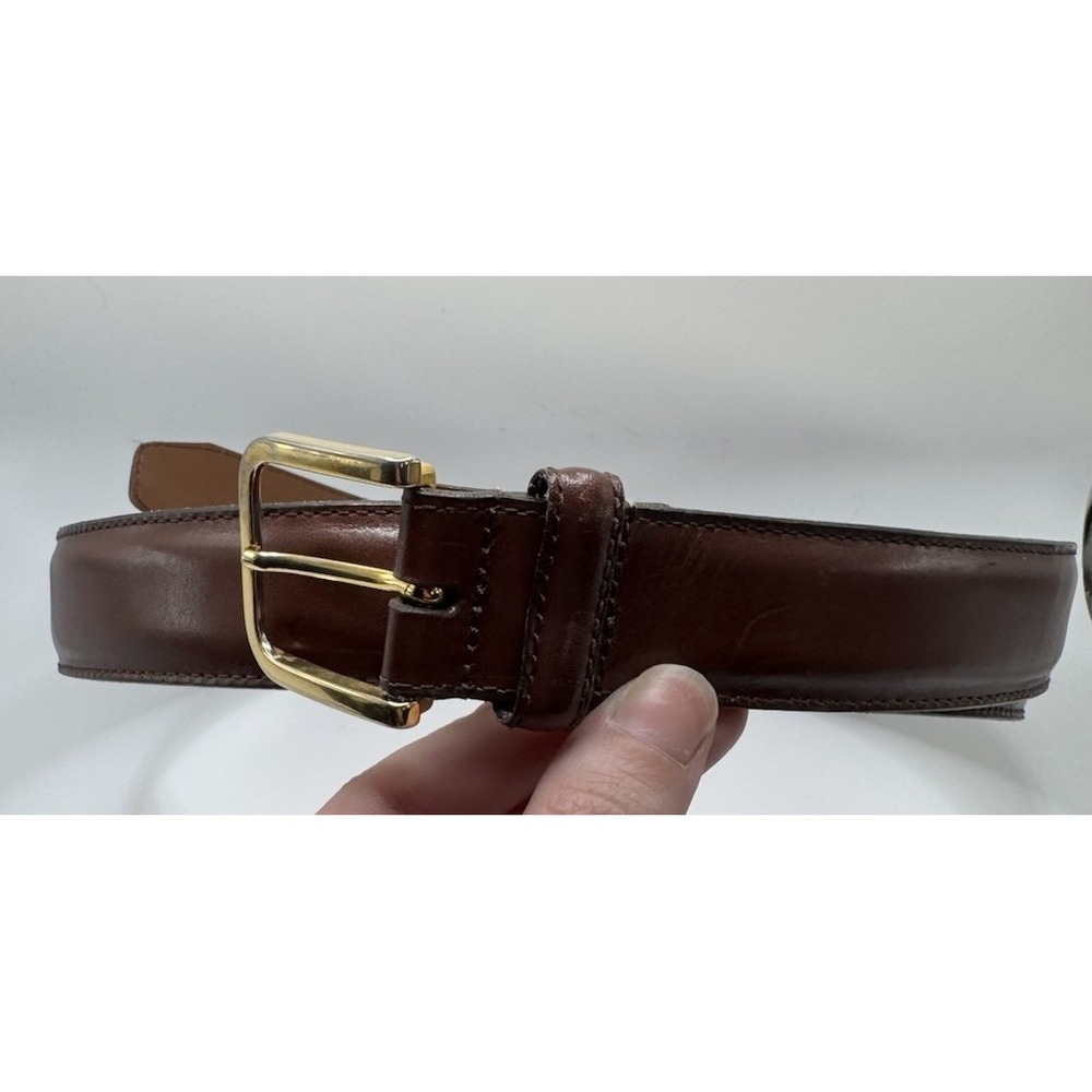 Waterbury Buckle Co. Brown Leather Belt Size 40 #798 Made in Waterbury CT